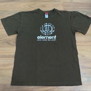 Early 2000s Y2K Element Skate Skateboarding Tee Classic Logo Men’s Large Brown